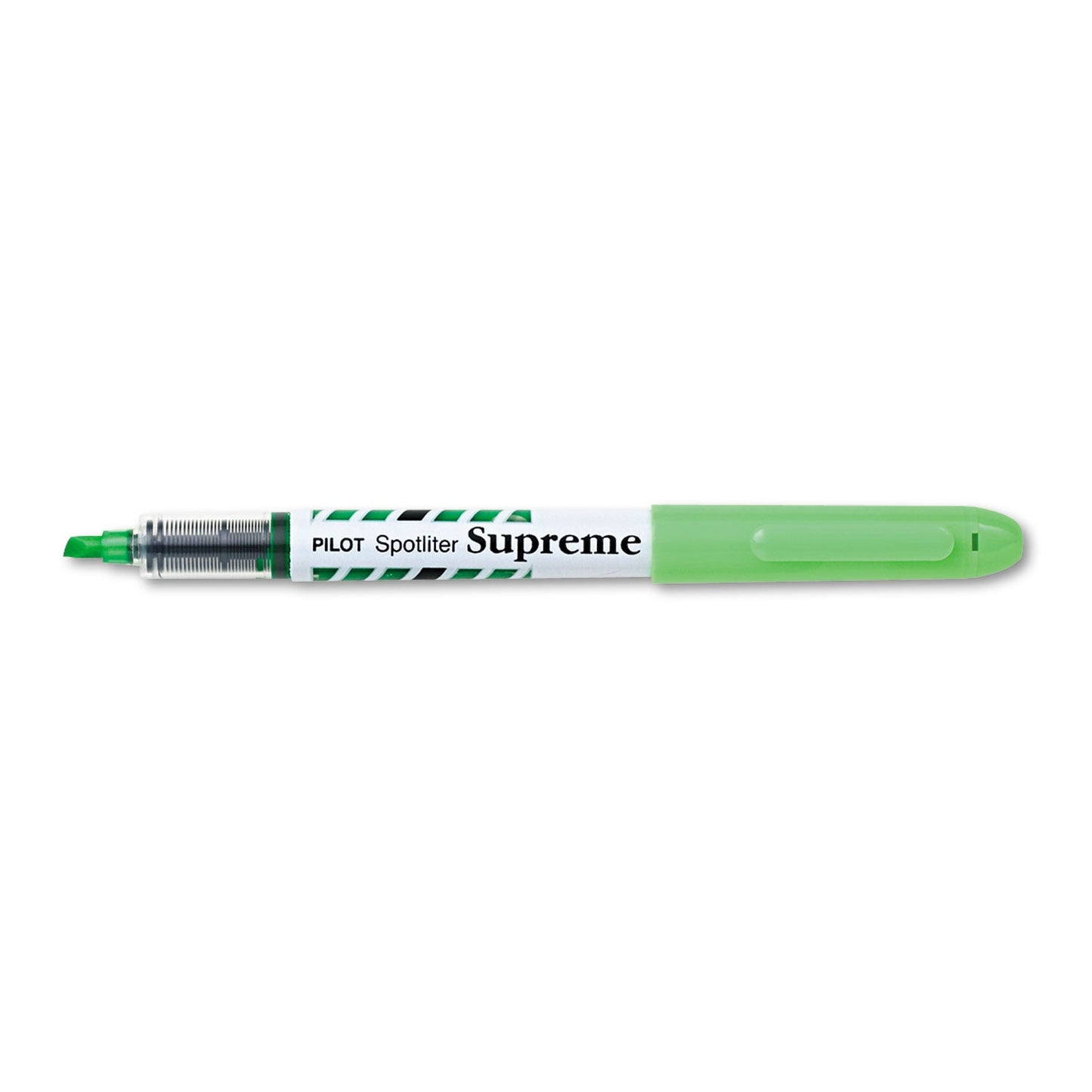 Pilot Spotliter Supreme Highlighter, Fluorescent Green Ink, Chisel Tip, Green/White Barrel