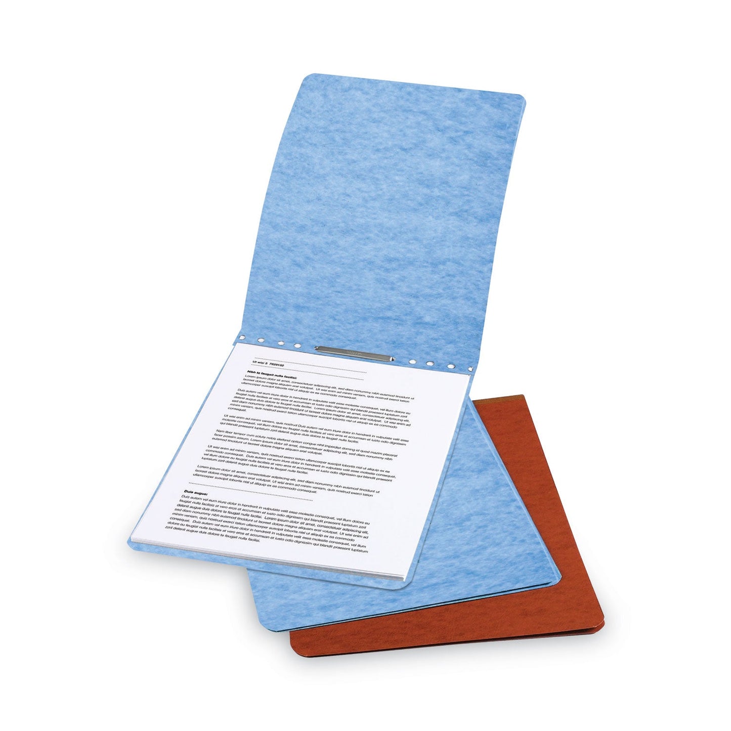 ACCO PRESSTEX Report Cover with Tyvek Reinforced Hinge, Top Bound, Two-Piece Prong Fastener, 2" Capacity, 8.5 x 14, Light Blue