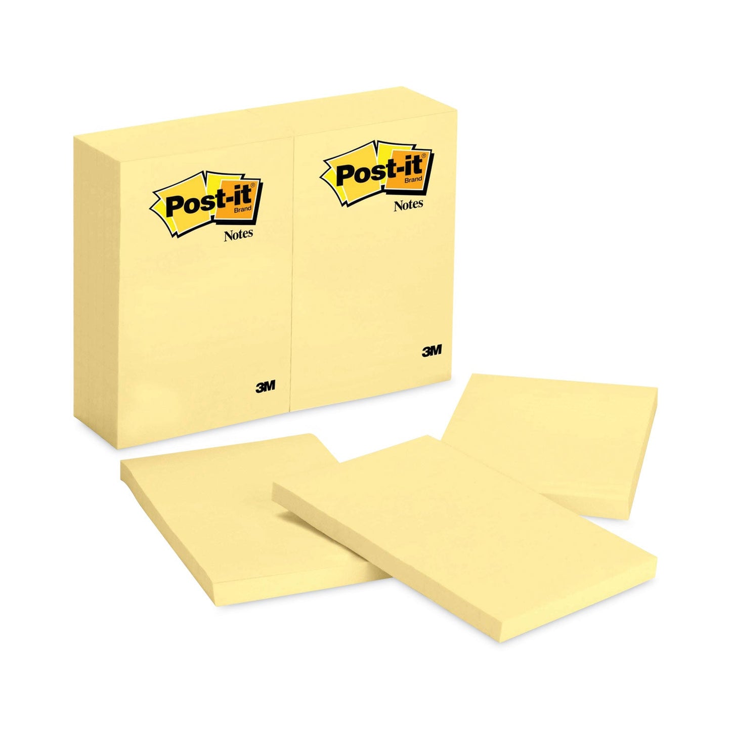 Post-it Original Pads in Canary Yellow, 4" x 6", 100 Sheets/Pad, 12 Pads/Pack