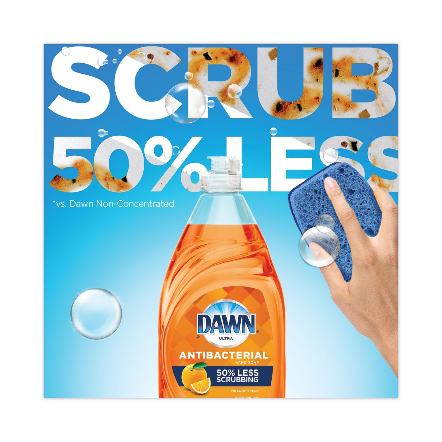Dawn Ultra Antibacterial Dishwashing Liquid, Orange Scent, 38 oz Bottle, 8/Carton