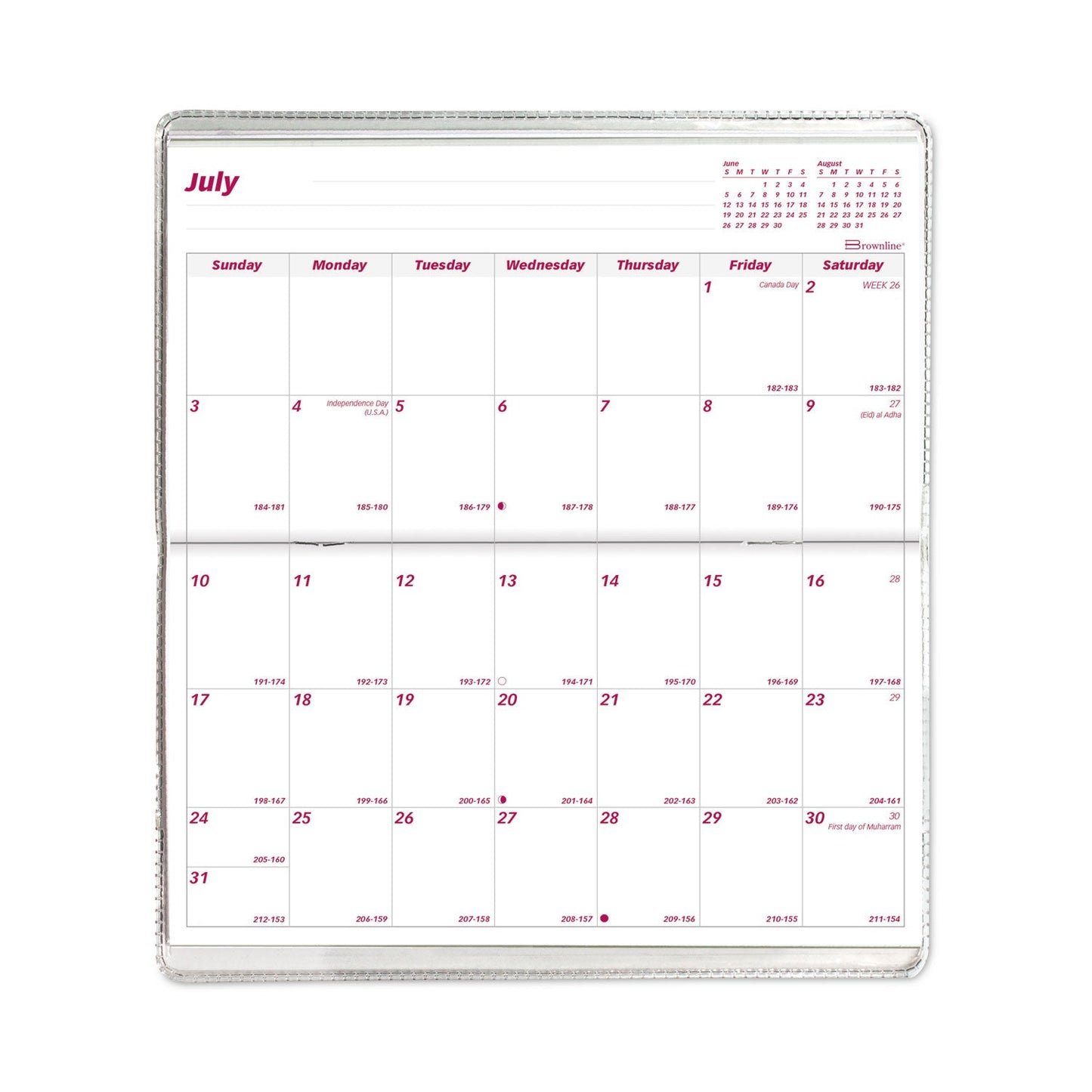 Brownline Monthly Pocket Planners, Dog Artwork, 6.5 x 3.5, Multicolor Cover, 18-Month (Jul to Dec): 2022 to 2023