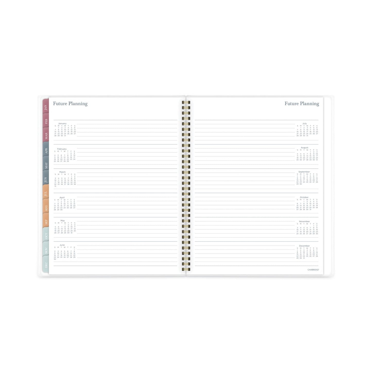 Cambridge Blake Weekly/Monthly Planner, Blake Bold Stripe Artwork, 11 x 8.5, Cream/Blue/Brown Cover, 12-Month (Jan to Dec): 2023