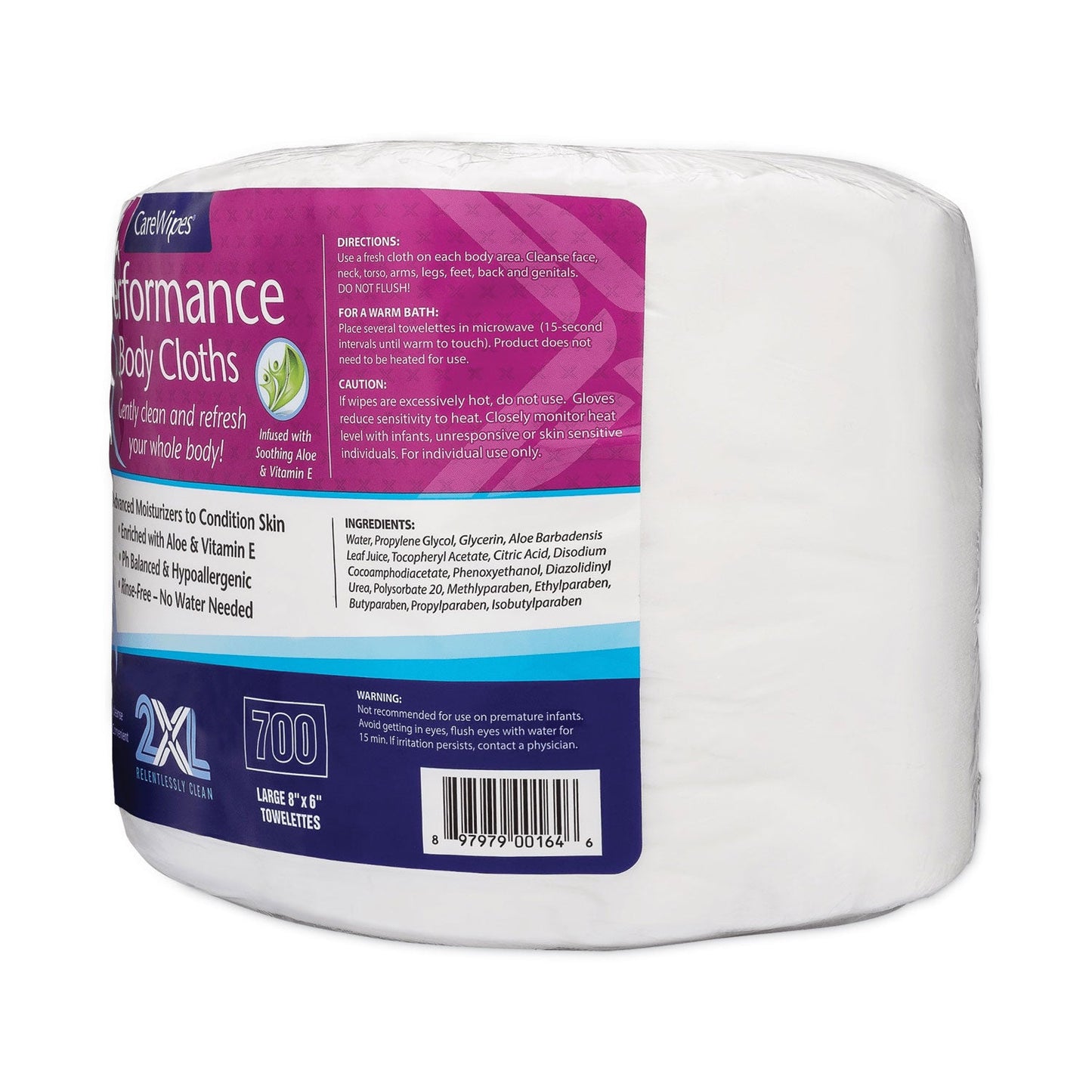 2XL Performance Body Cloths, 6 x 8, Unscented, 700/Pack, 2 Packs/Carton