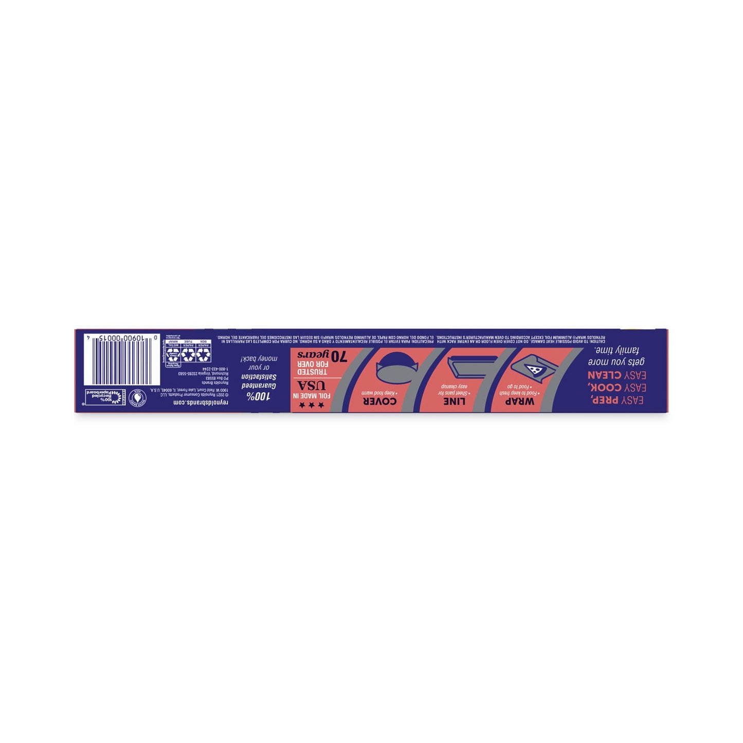 Reynolds Wrap Standard Aluminum Foil Roll, 12" x 75 ft, Silver, 35 Rolls/Carton