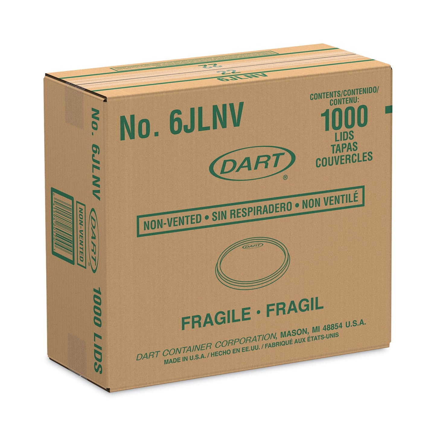 Dart Non-Vented Cup Lids, Fits 6 oz Cups, 2, 3.5, 4 oz Food Containers, Translucent, 1,000/Carton