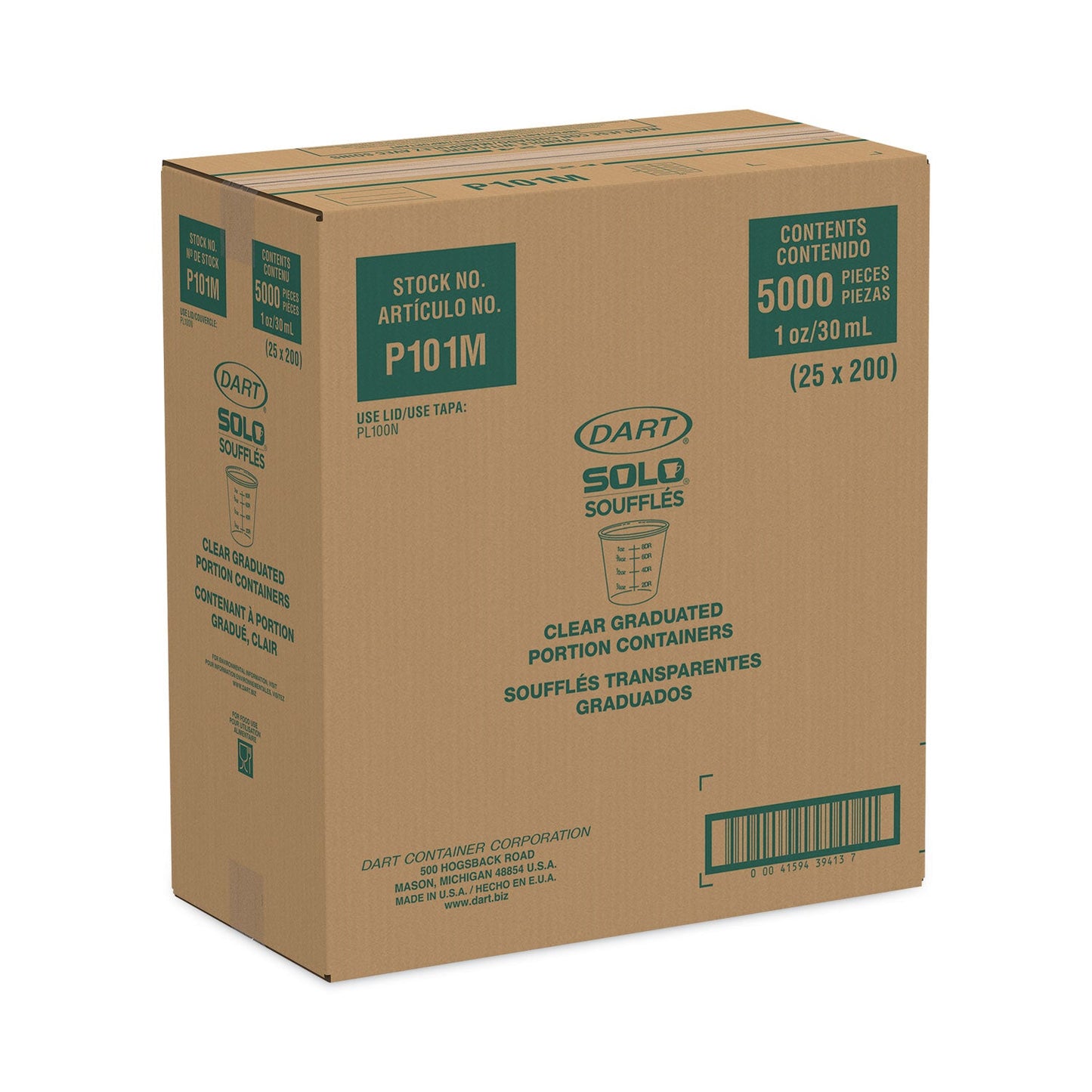 Dart Plastic Medical and Dental Cups, 1 oz, Clear, Graduated, 5,000/Carton