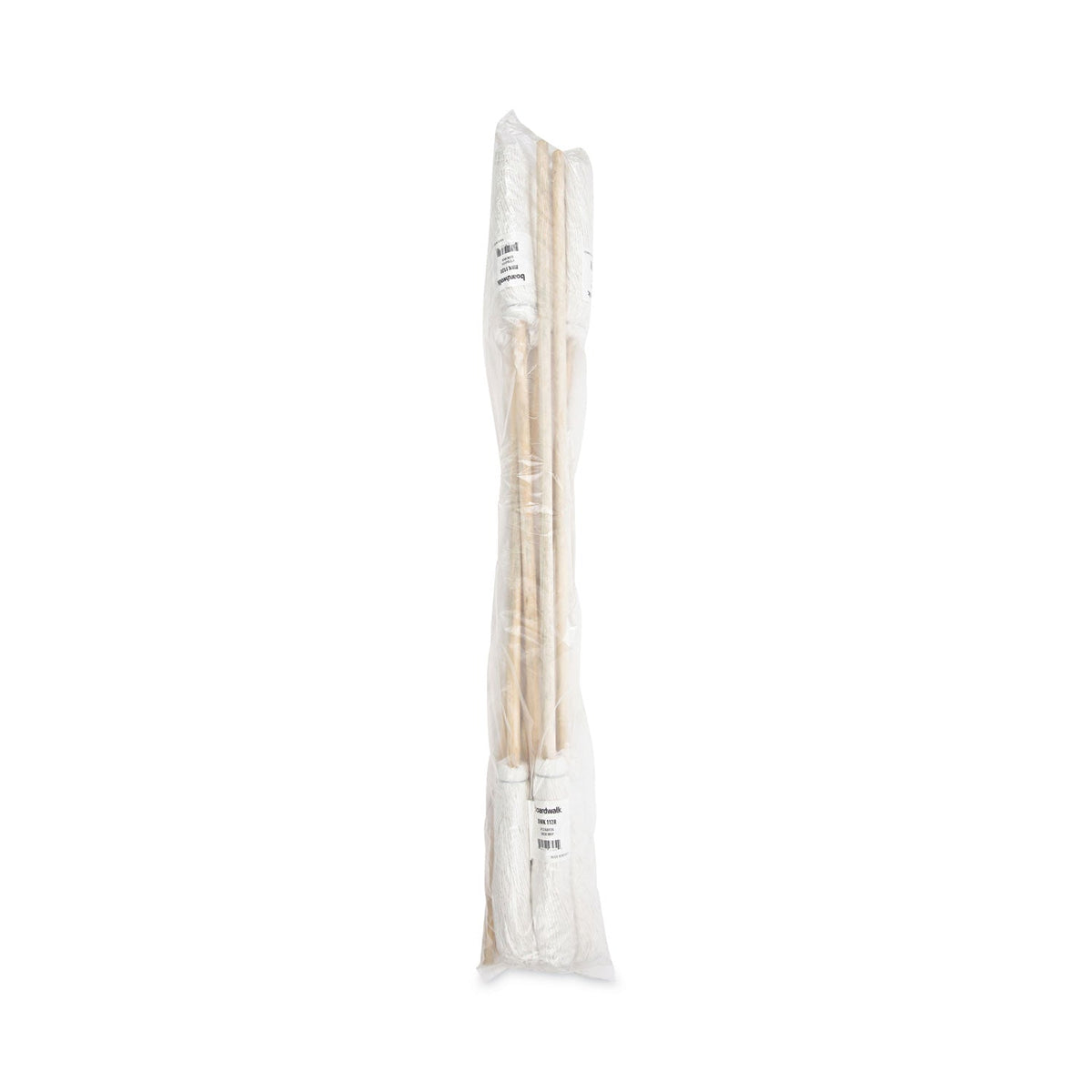 Boardwalk Handle/Deck Mops, 12 oz White Rayon Head, 48" Oak Wood Handle, 6/Pack