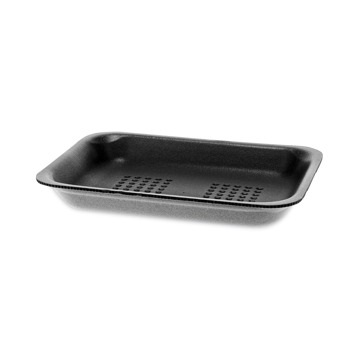 Pactiv Evergreen Supermarket Tray, #2, 5.88 x 8.38 x 1.21, Black, Foam, 500/Carton