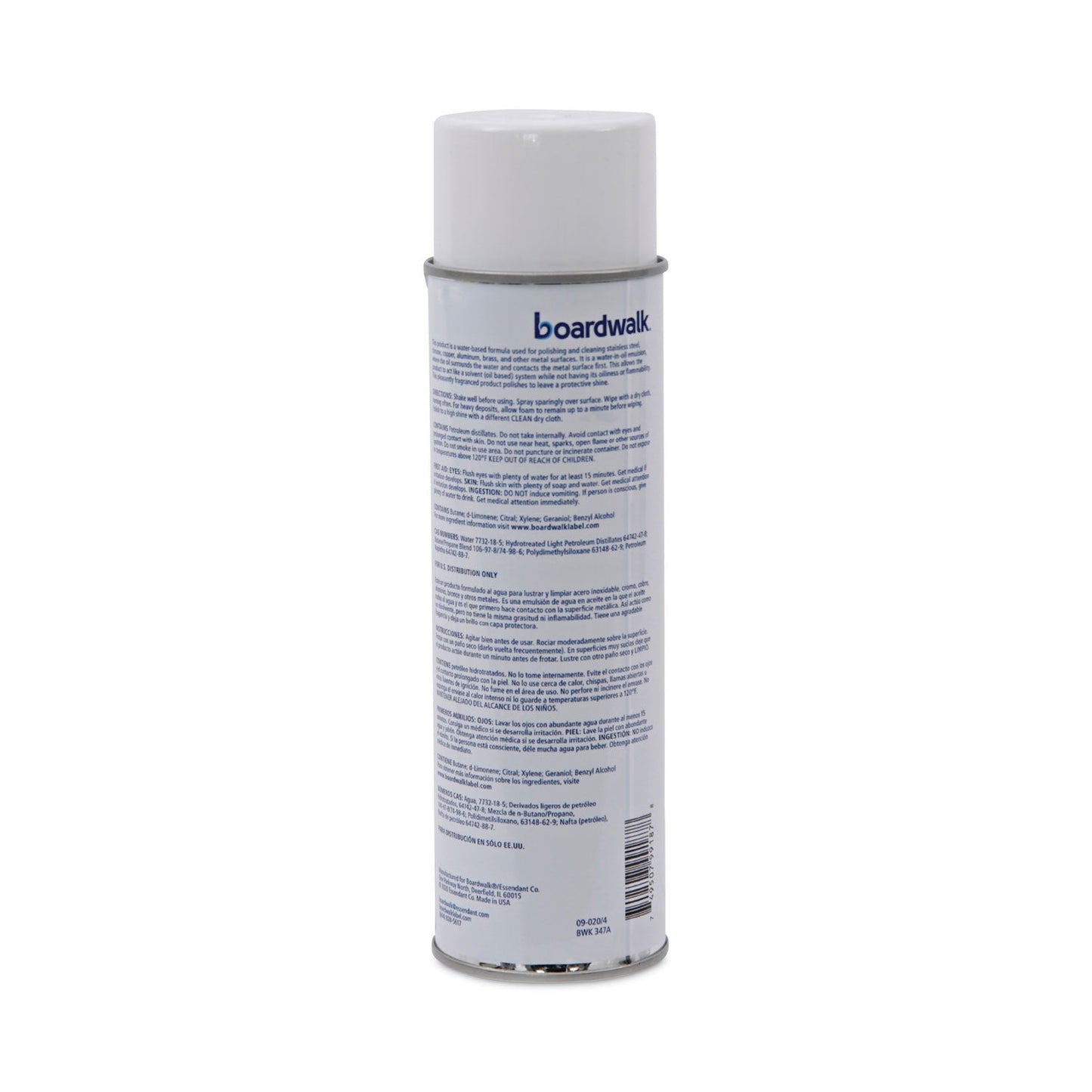 Boardwalk Stainless Steel Cleaner and Polish, Lemon, 18 oz Aerosol Spray