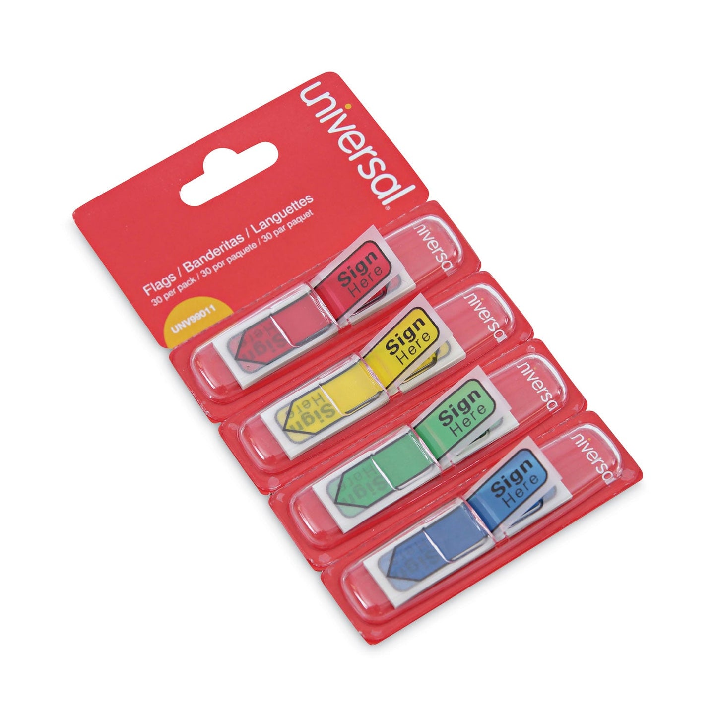 Universal Deluxe Message Arrow Flags, "Sign Here", Assorted Colors, 120/Pack