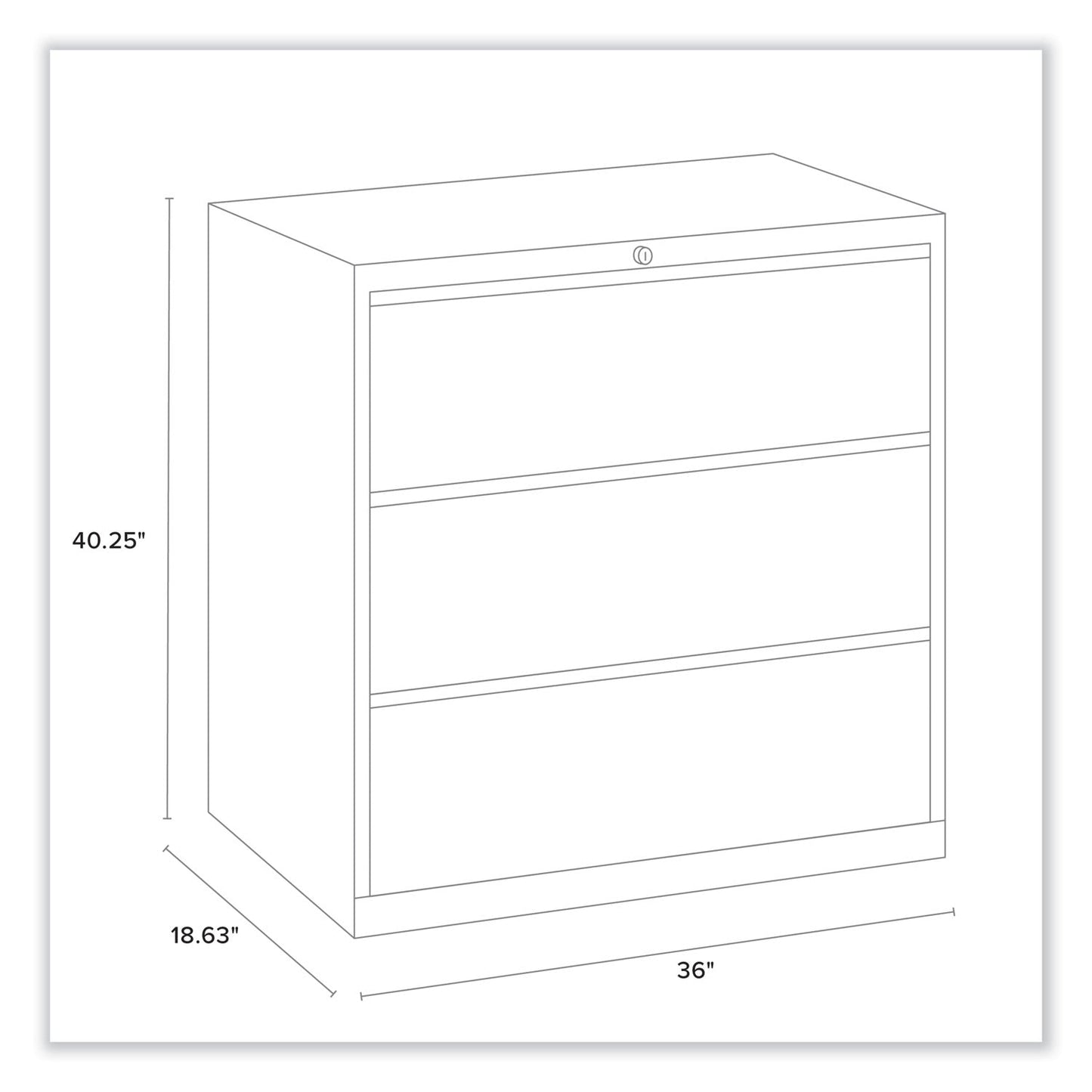 Alera Lateral File, 3 Legal/Letter/A4/A5-Size File Drawers, Charcoal, 36" x 18.63" x 40.25"
