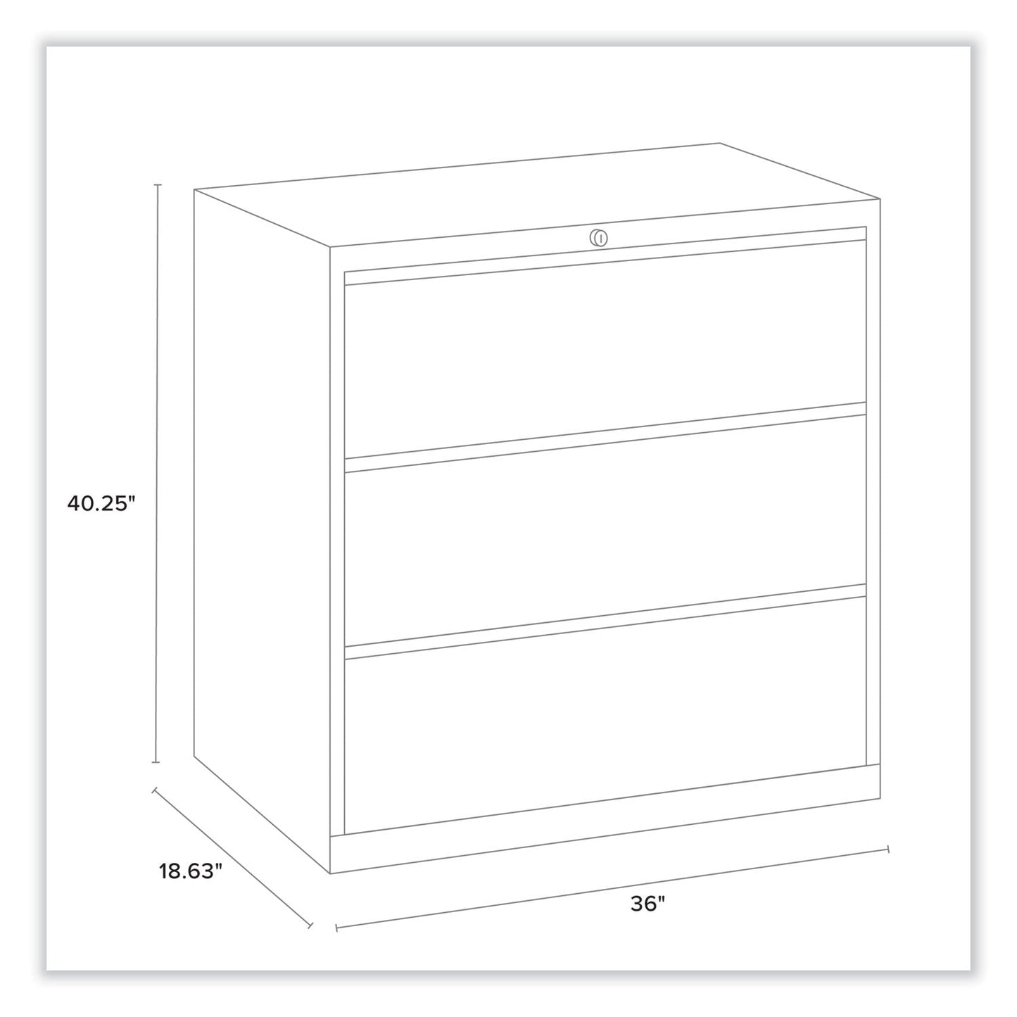 Alera Lateral File, 3 Legal/Letter/A4/A5-Size File Drawers, Putty, 36" x 18.63" x 40.25"