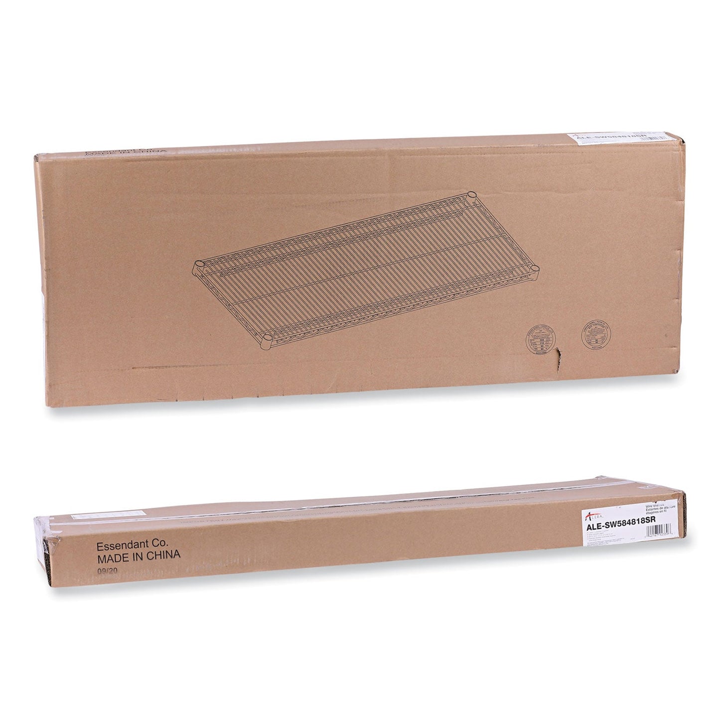 Alera Industrial Wire Shelving Extra Wire Shelves, 48w x 18d, Silver, 2 Shelves/Carton