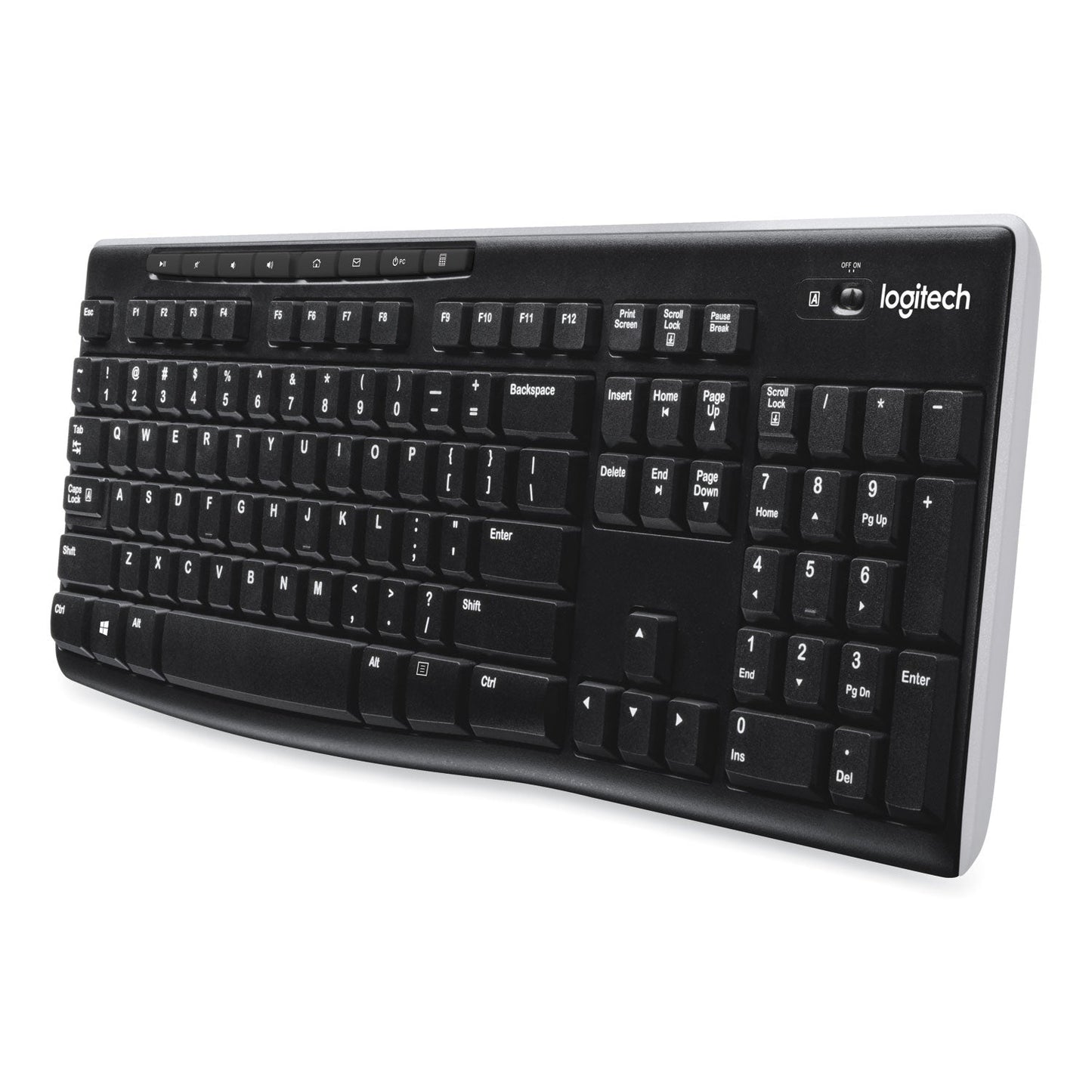 Logitech K270 Wireless Keyboard, USB Unifying Receiver, Black