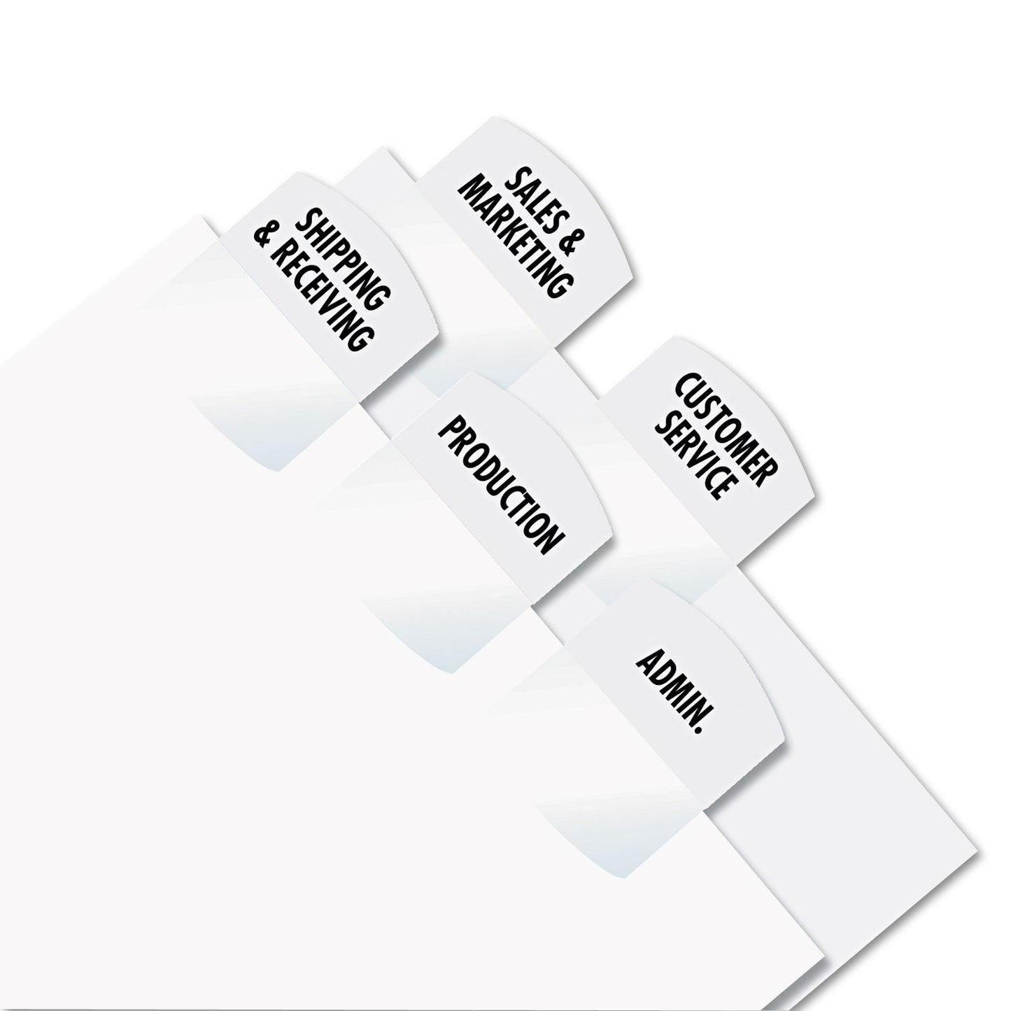 Redi-Tag Laser Printable Index Tabs, 1/5-Cut, White, 1.13" Wide, 375/Pack
