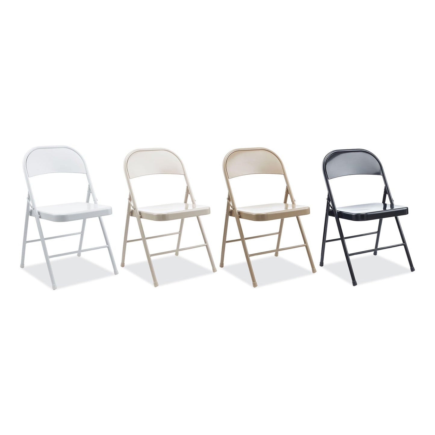 Alera Armless Steel Folding Chair, Supports Up to 275 lb, Gray, 4/Carton