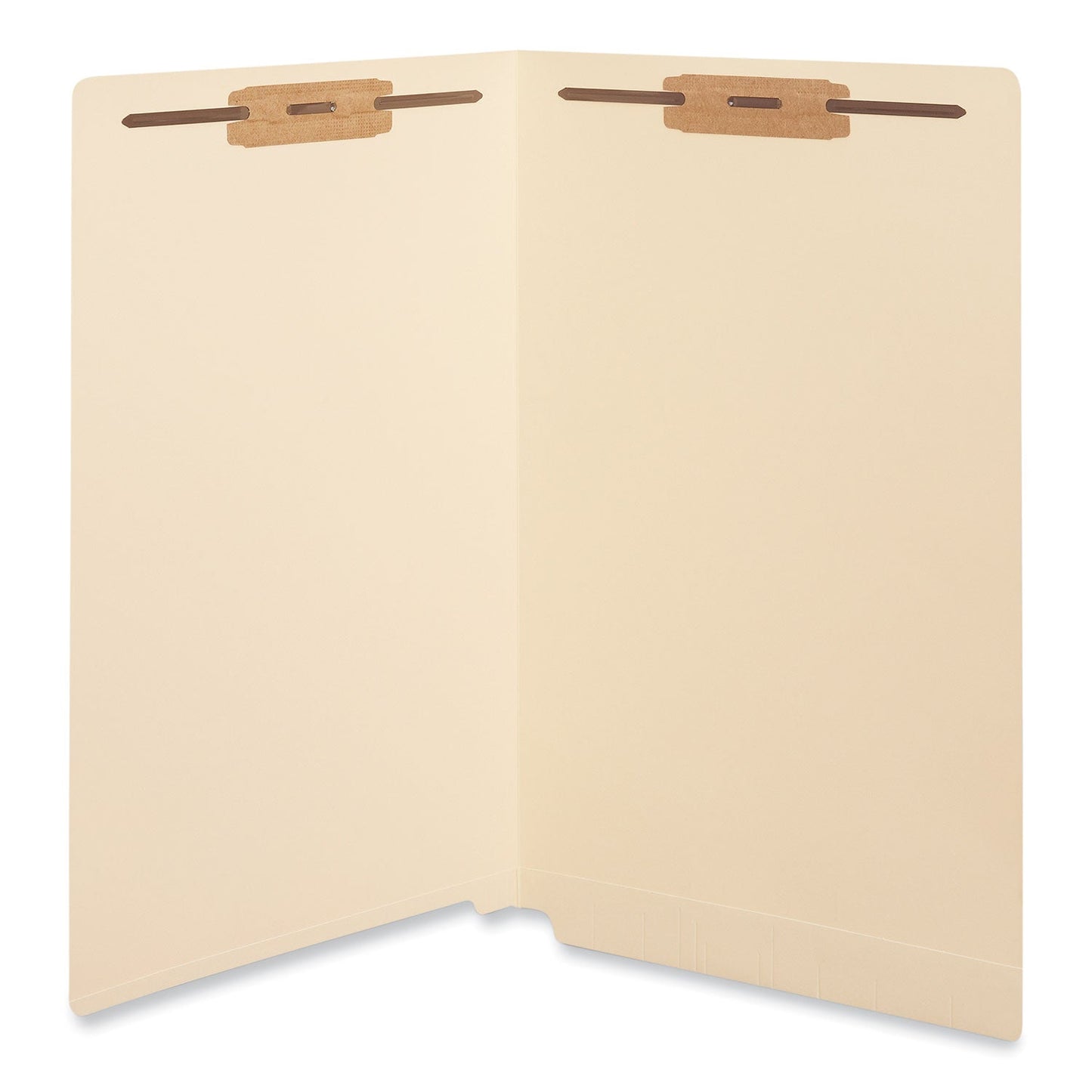 Universal Reinforced End Tab Fastener Folders, 2 Fasteners, Legal Size, Manila Exterior, 50/Box