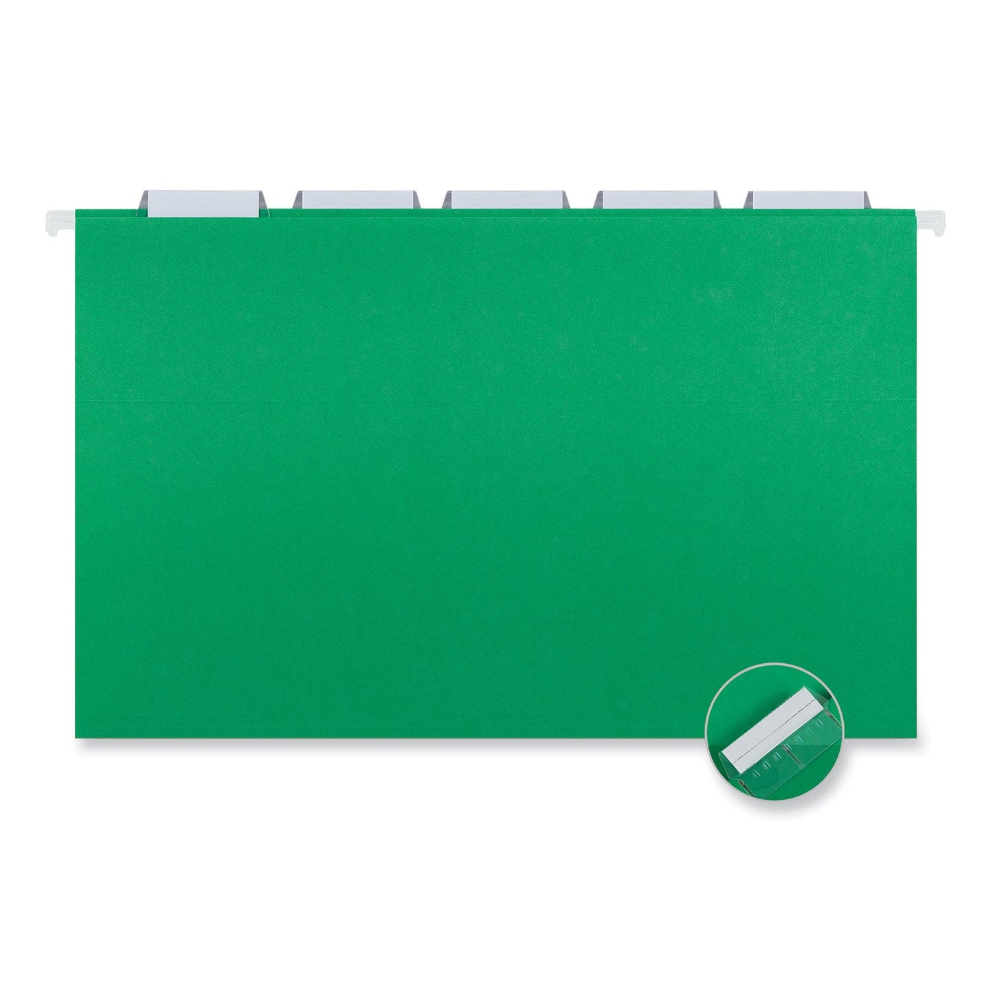 Universal Deluxe Bright Color Hanging File Folders, Legal Size, 1/5-Cut Tabs, Bright Green, 25/Box