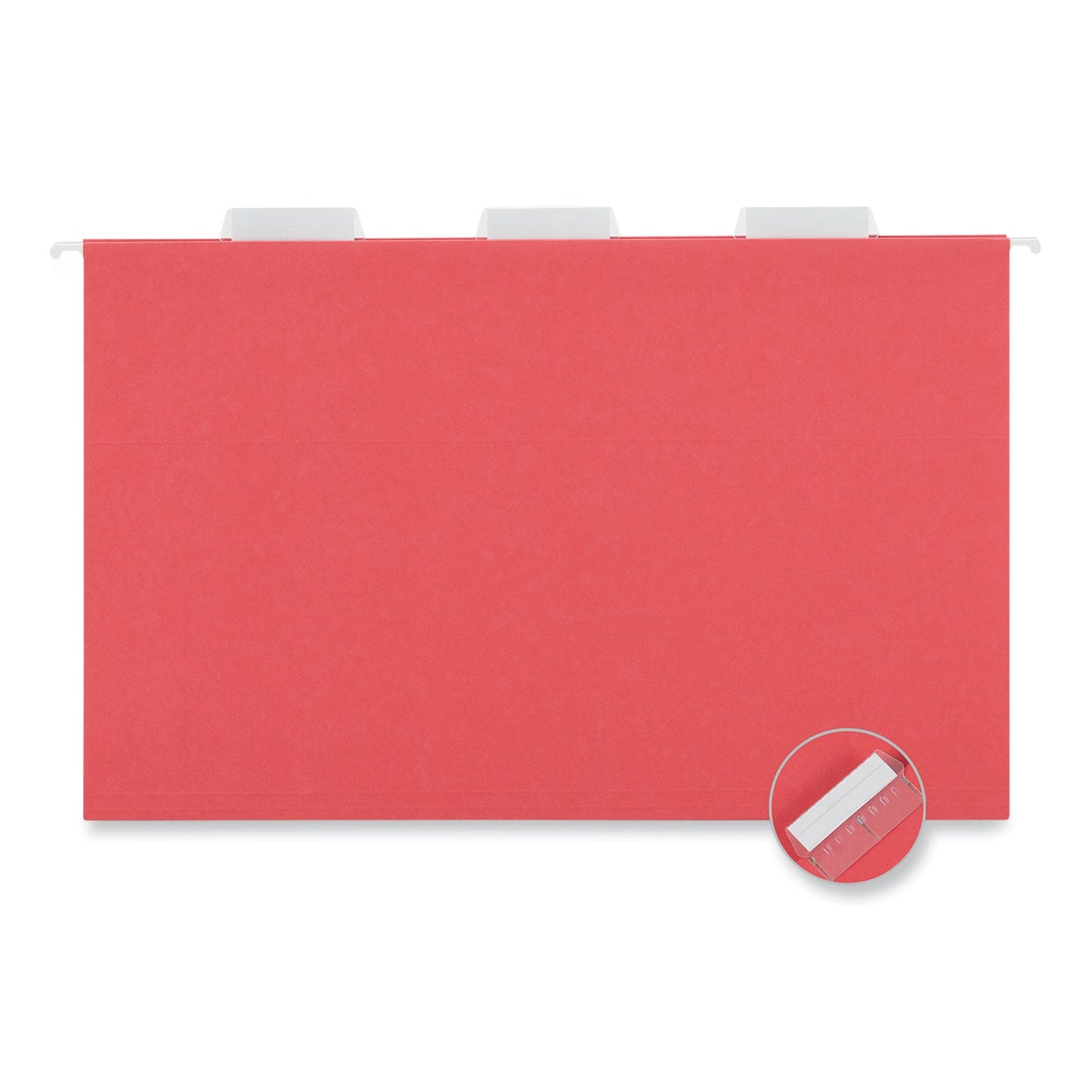 Universal Deluxe Bright Color Hanging File Folders, Legal Size, 1/5-Cut Tabs, Red, 25/Box