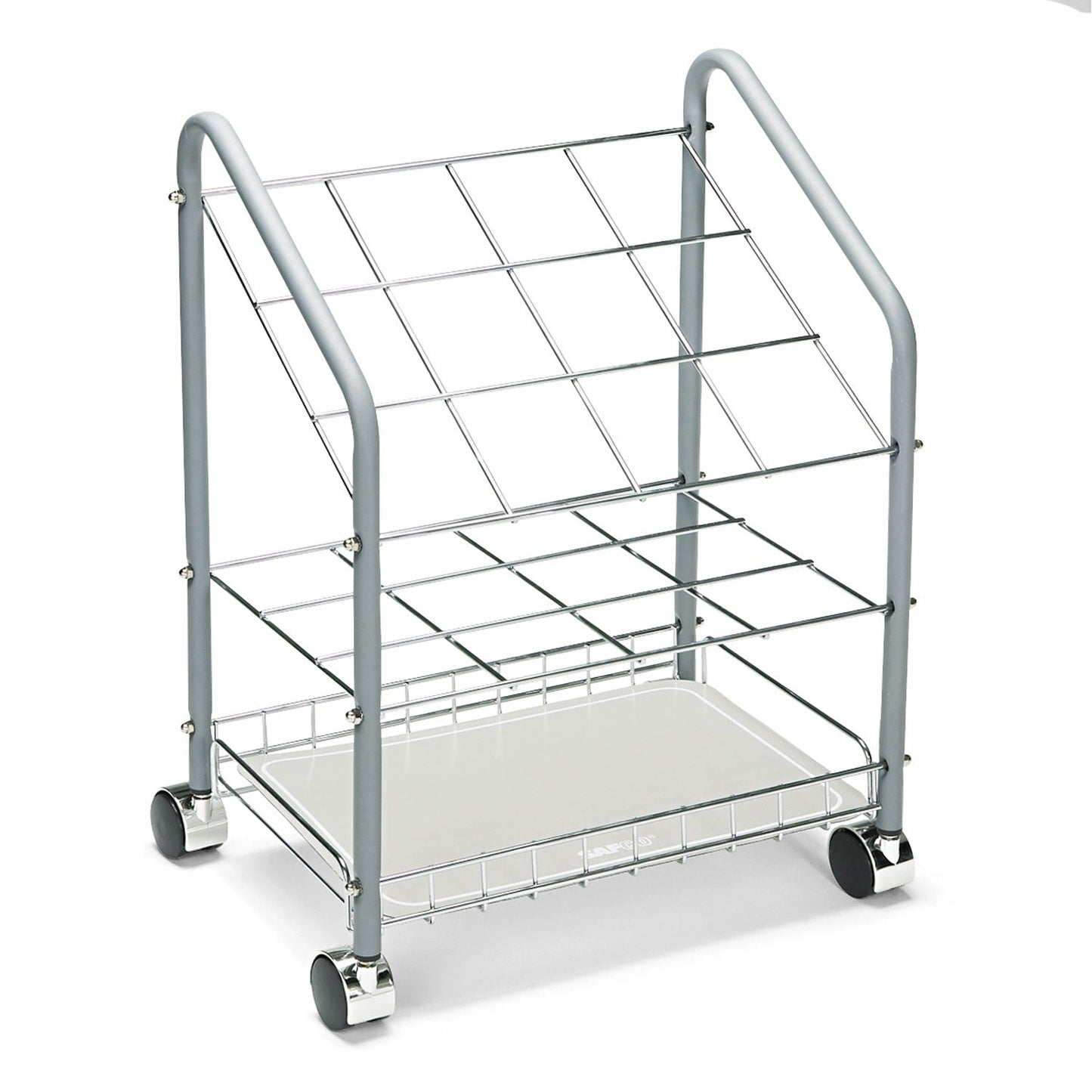 Safco Wire Roll/Files, 12 Compartments, 18w x 12.75d x 24.5h, Gray