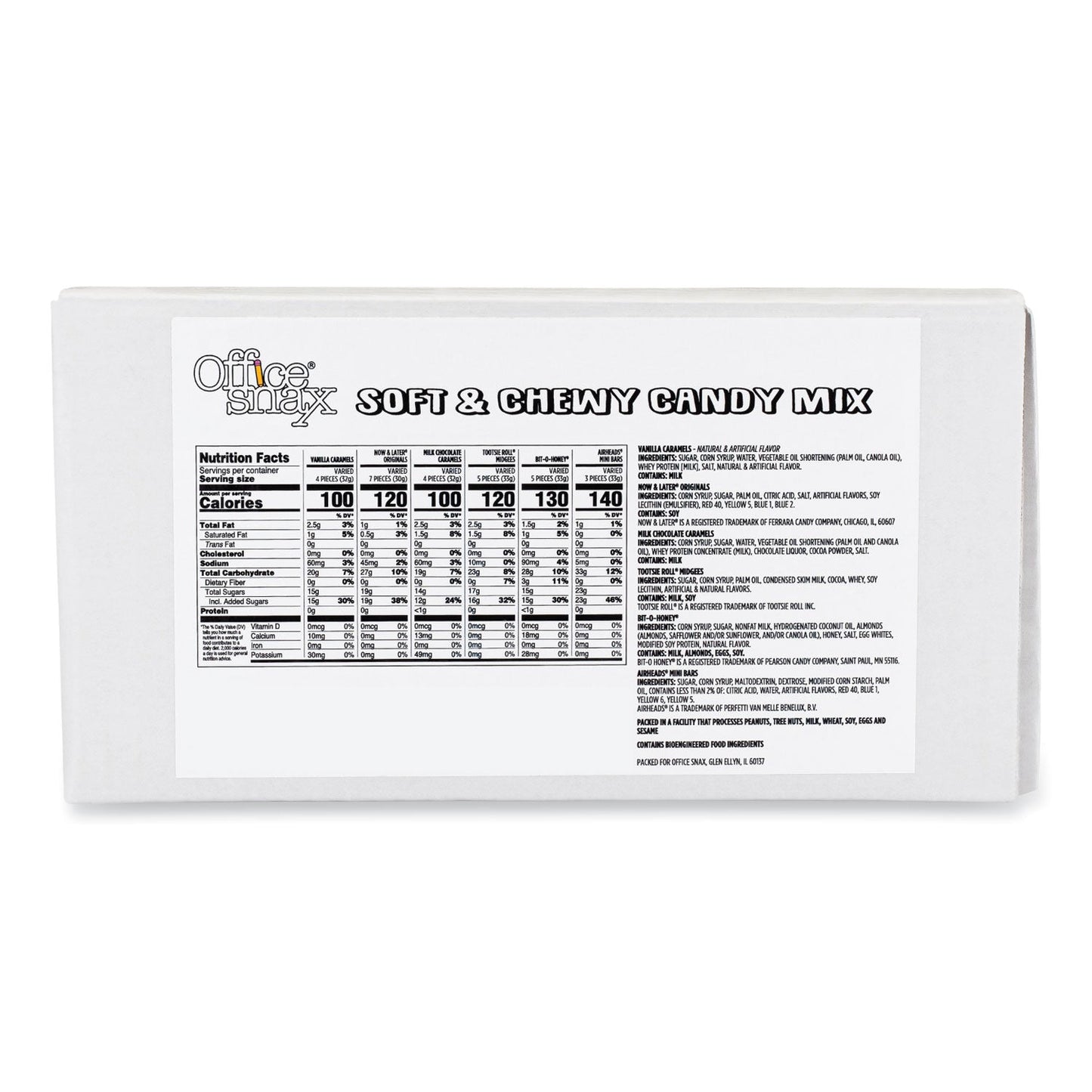 Office Snax Candy Assortments, Soft and Chewy Candy Mix, 1 lb Bag