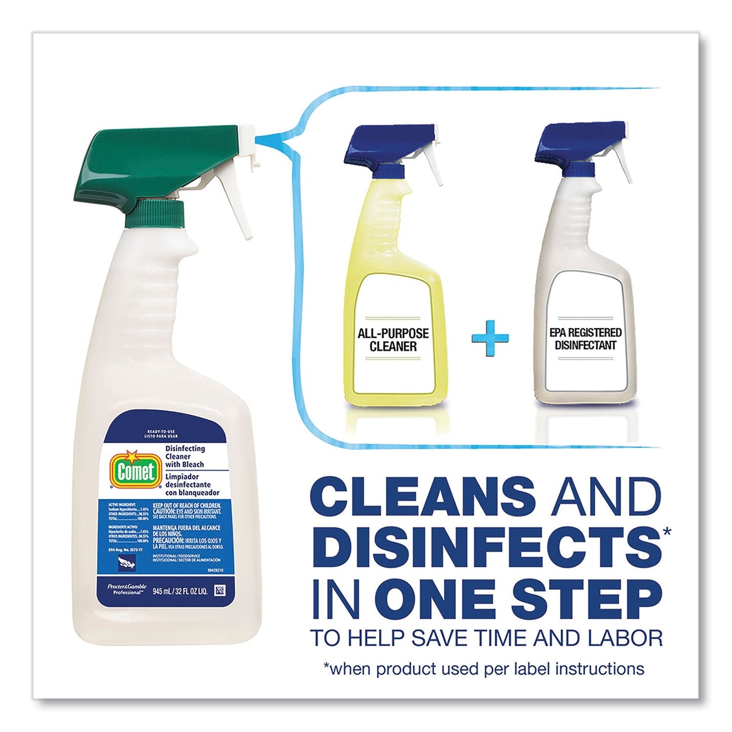 Comet Disinfecting Cleaner with Bleach, 1 gal Bottle