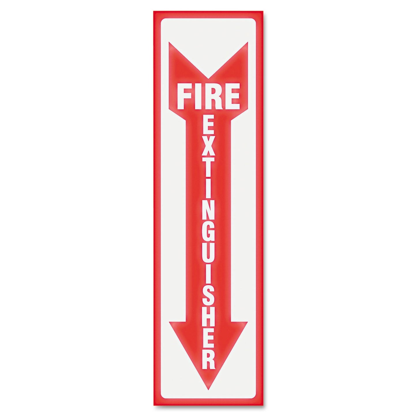 Headline Glow In The Dark Sign, 4 x 13, Red Glow, Fire Extinguisher