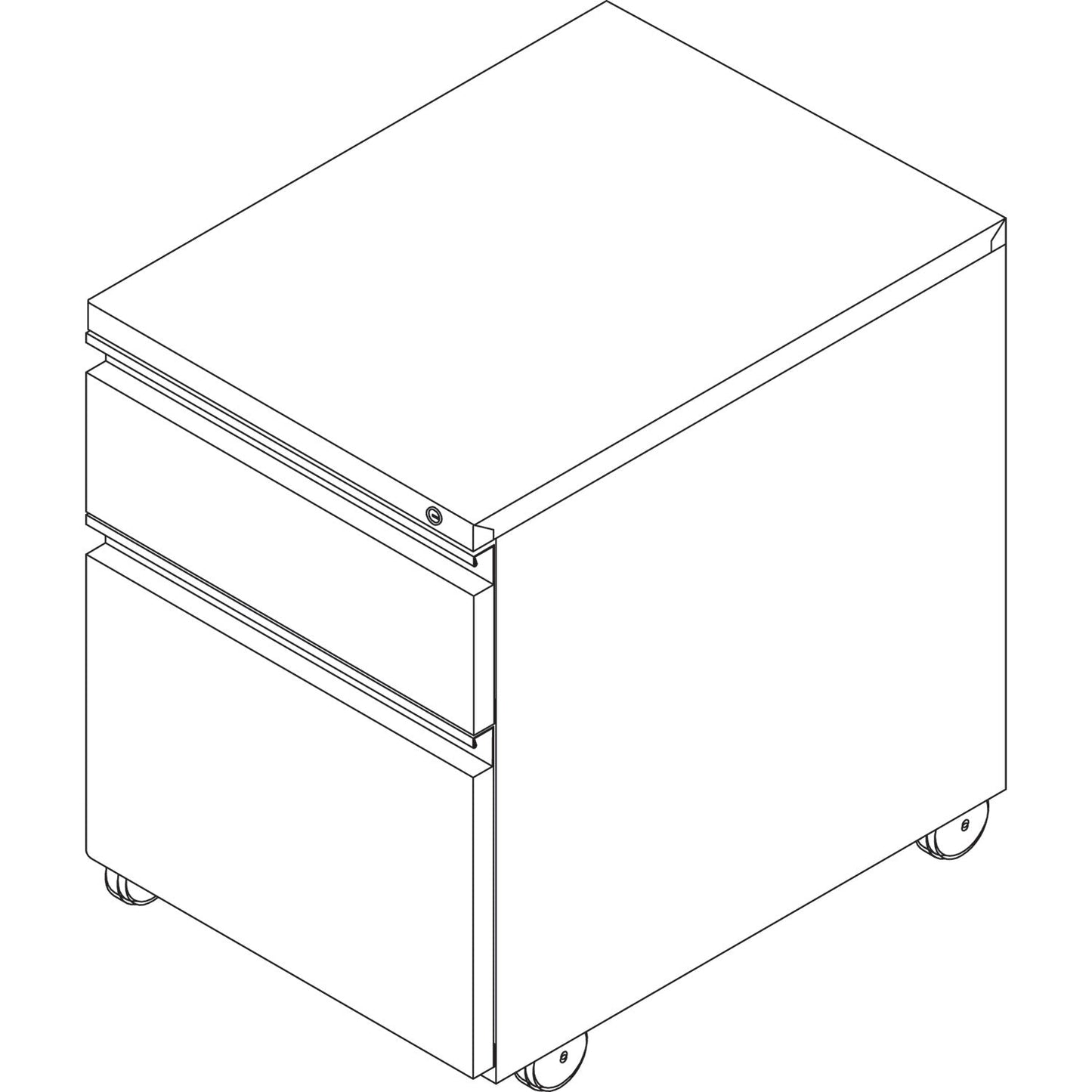 Alera File Pedestal with Full-Length Pull, Left or Right, 2-Drawers: Box/File, Legal/Letter, Light Gray, 14.96" x 19.29" x 21.65"