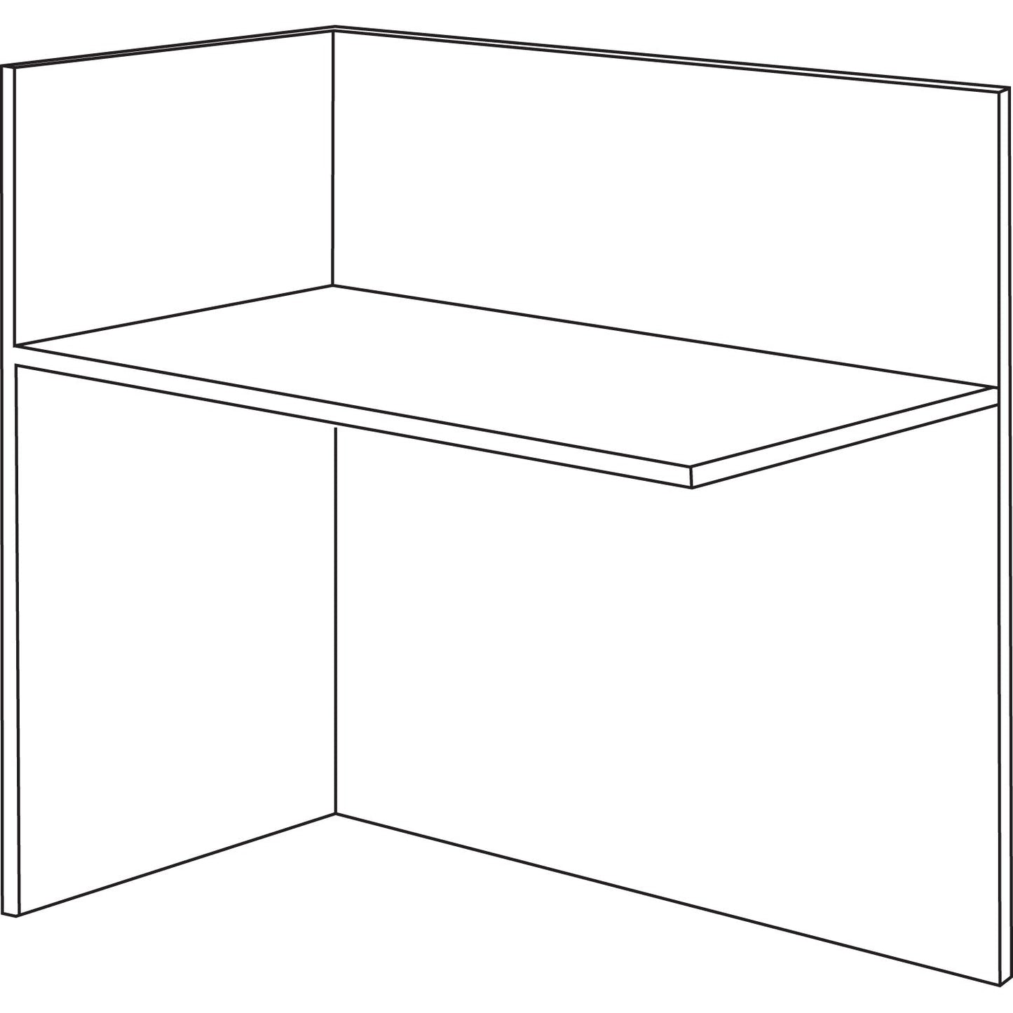 Alera Valencia Reversible Reception Return, 44.13w x 23.63d x 41.5h, Mahogany