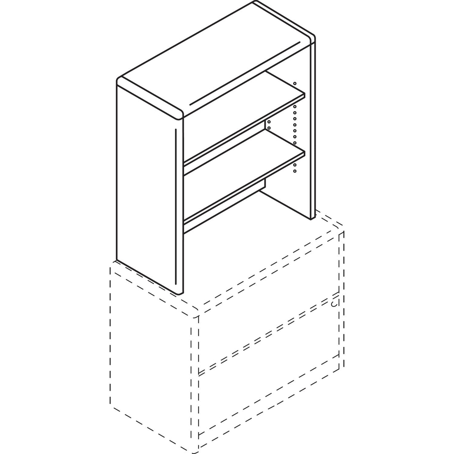 HON 10700 Series Bookcase Hutch, 32.63w x 14.63d x 37.13h, Harvest
