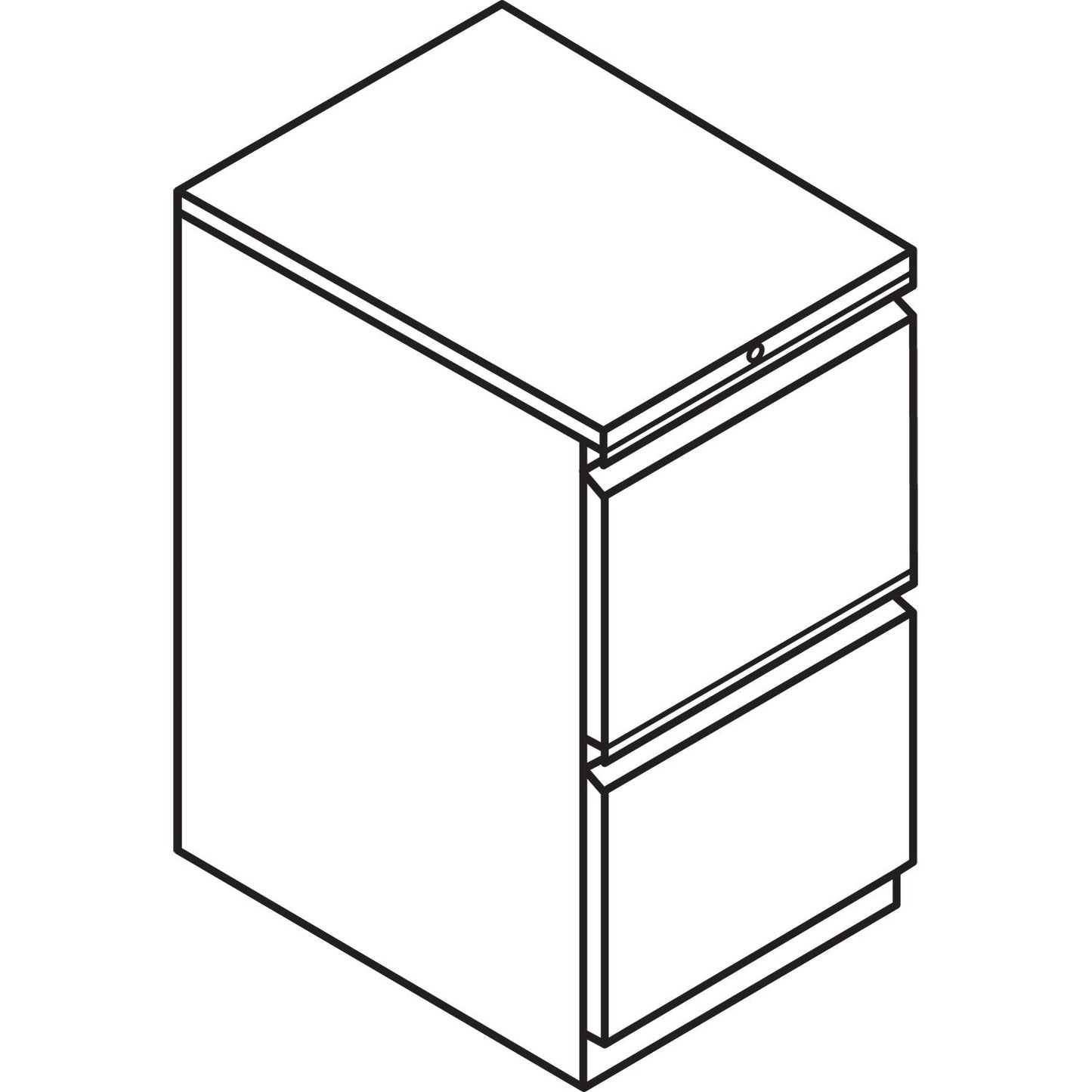 HON Brigade Mobile Pedestal, Left or Right, 2 Letter-Size File Drawers, Charcoal, 15" x 22.88" x 28"