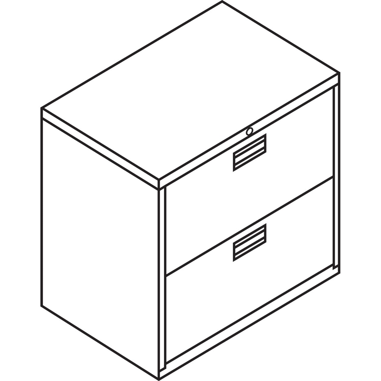 HON Brigade 600 Series Lateral File, 2 Legal/Letter-Size File Drawers, Black, 30" x 18" x 28"