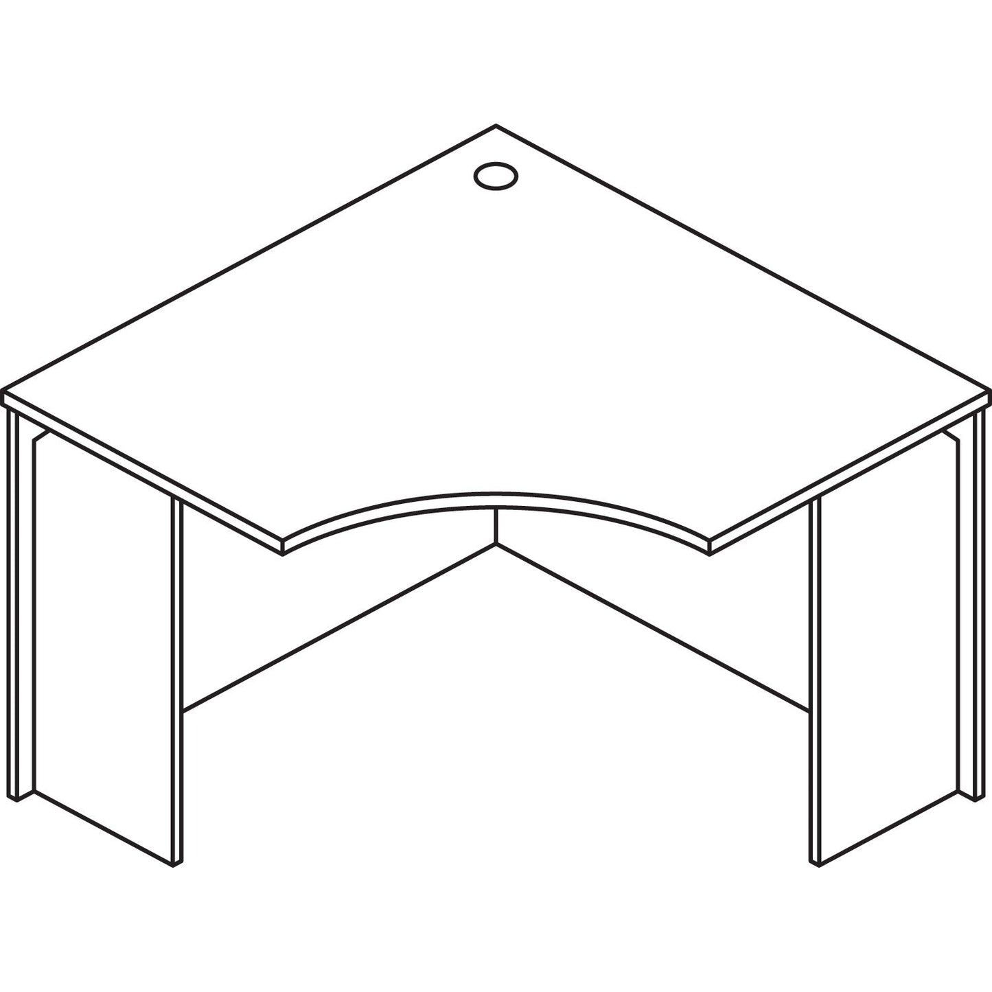 HON Foundation Return Shell, Right, 42.25w x 24d x 29h, Shaker Cherry