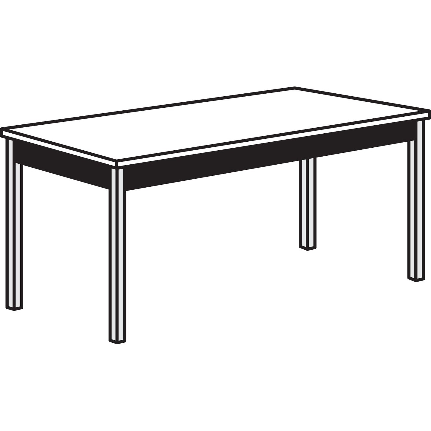 HON Utility Table, Rectangular, 60w x 20d x 29h, Light Gray