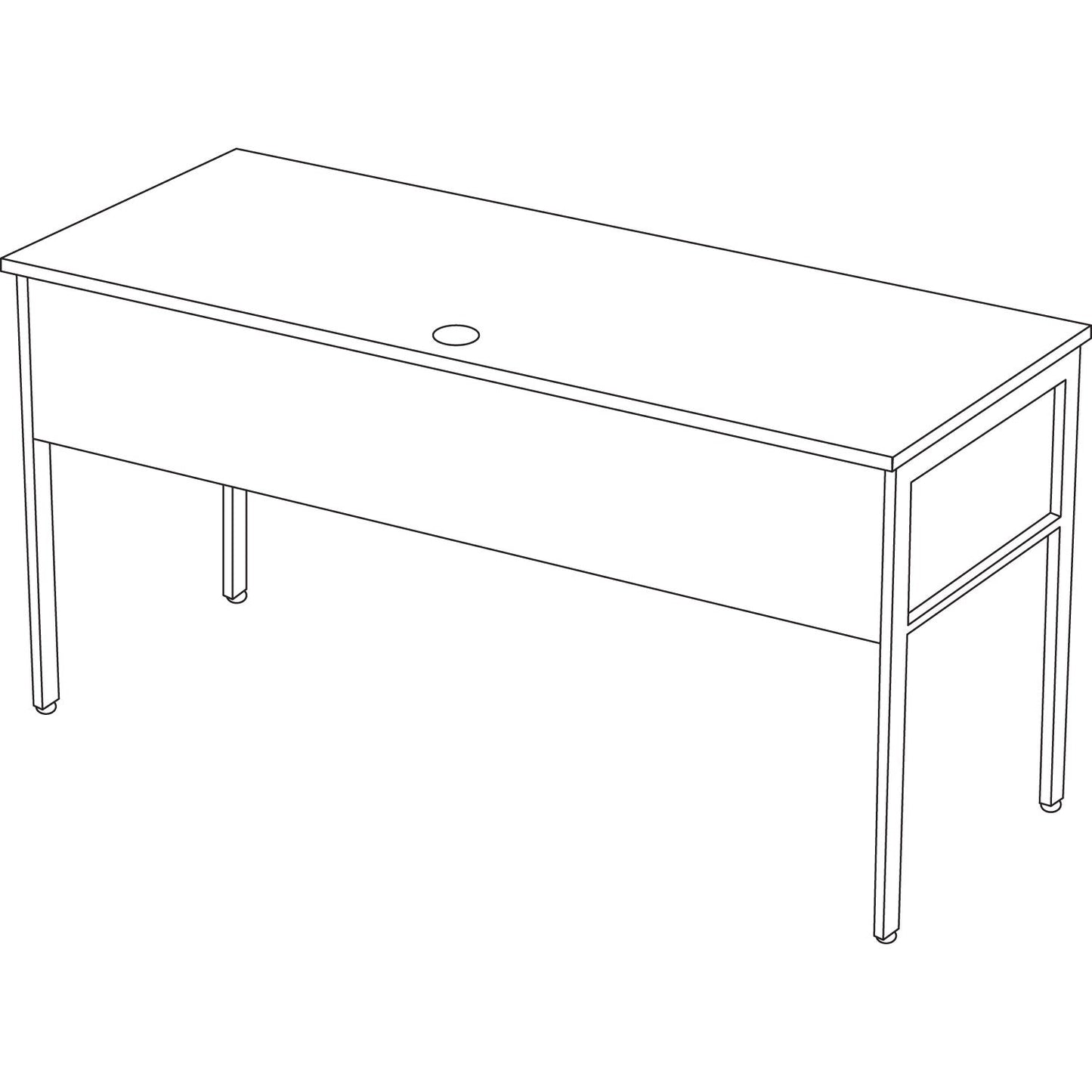Linea Italia Urban Series Desk Workstation, 59" x 23.75" x 29.5", Natural Walnut
