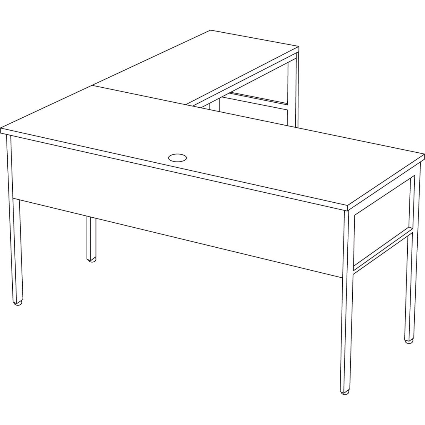 Linea Italia Urban Series L- Shaped Desk, 59" x 59" x 29.5", Ash
