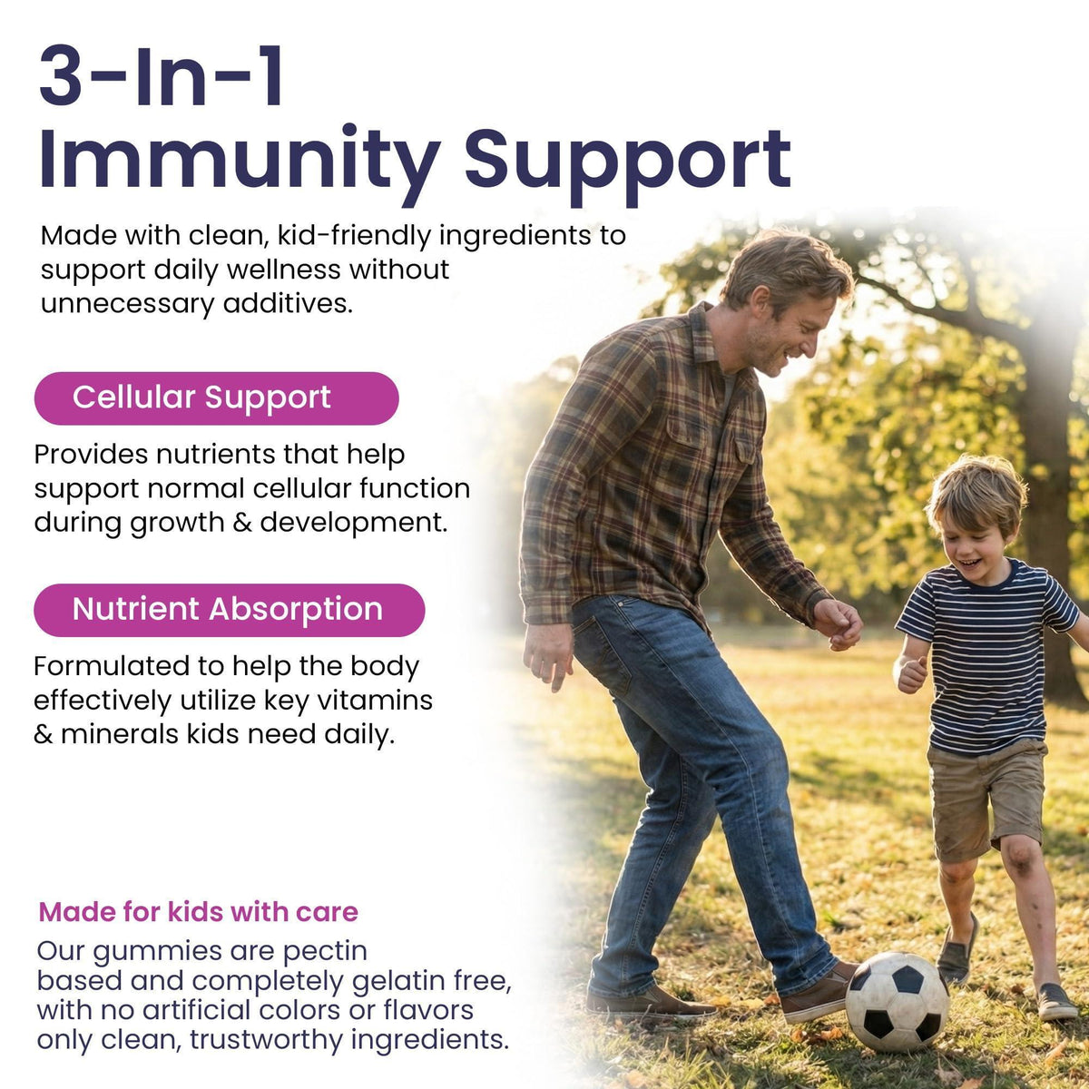 Elderberry Gummies for Kids 3 in 1 Immune Support with Zinc & Vitamin C Kids Elderberry Gummies for Daily Immunity Vegan Formula for Strong Immune Health 60 Count