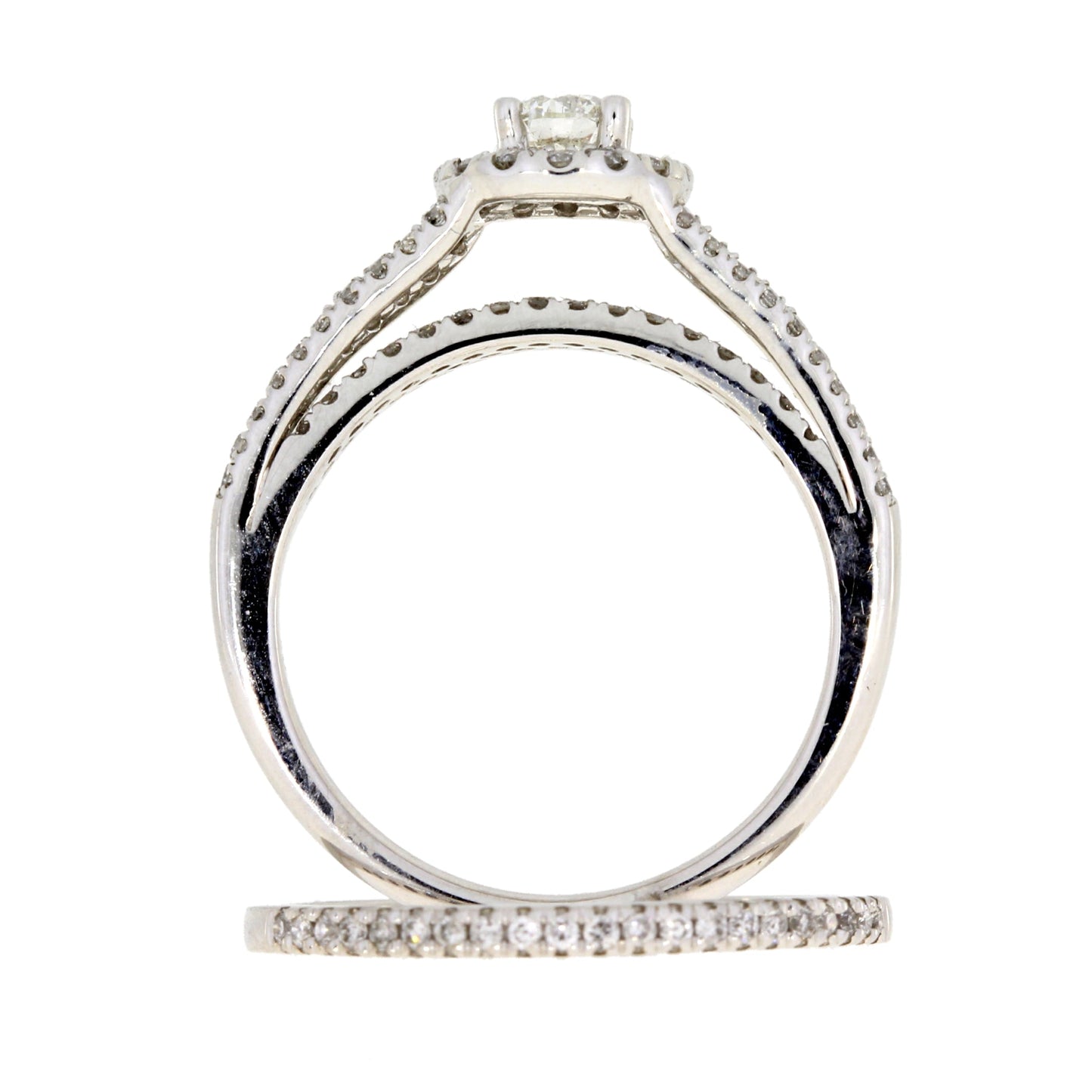 1.00ct Diamond Engagement Ring Set 14KT White Gold