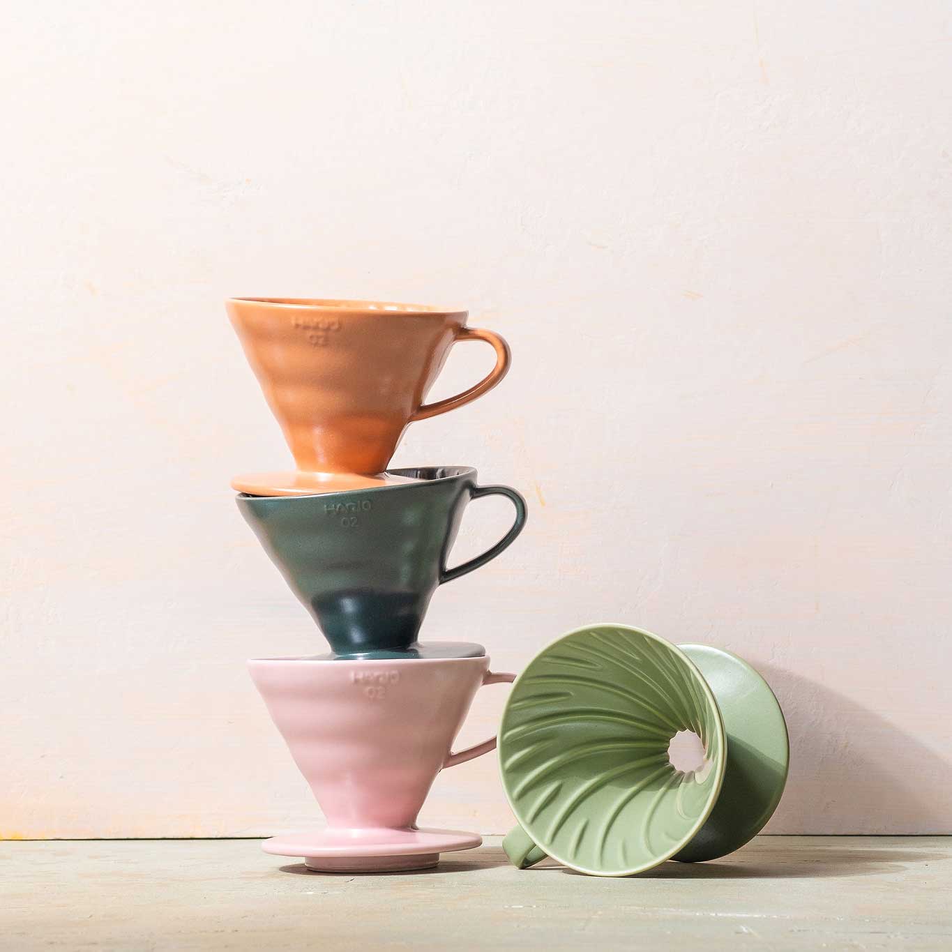 V60 Ceramic Coffee Dripper 02 - Oil Green