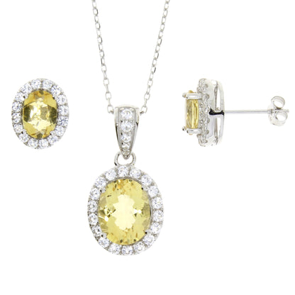 Citrine Created Sapphire Jewelry sets Sterling Silver