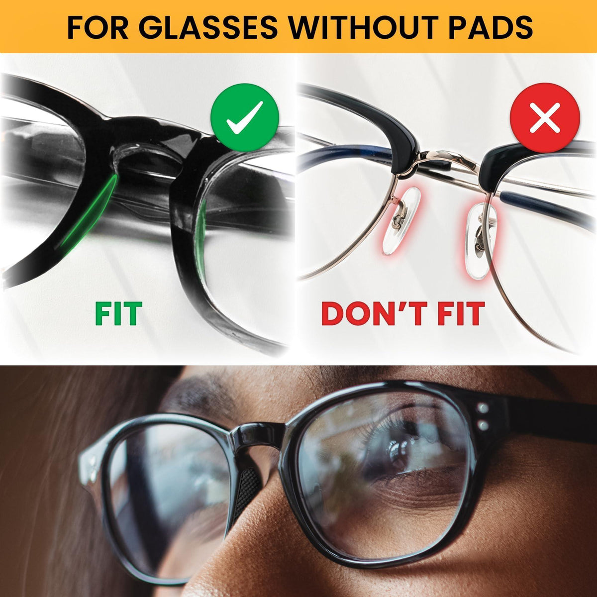 Glasses Nose Grips Non Slip  16 Pairs (Black) Silicone Eyeglass Nose Pads Anti Slip  1mm x 7mm x 16mm Adhesive Nose Pads Glasses for Comfort  Sunglass Nose Pads Cushion  Glasses Bridge Accessories