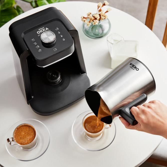 Arzum Okka Rich Spin Pro Turkish Coffee and Hot Beverage Maker, Velvetiser, Milk Frother, 120V, 5 Cups, Stainless Steel Cooking Pot