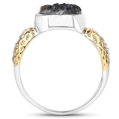 4.74 Carat Genuine Multi Stones .925 Sterling Silver Ring