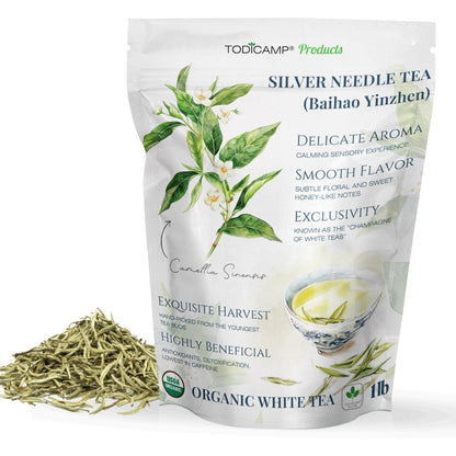 Organic Silver Needle Tea   1 lb of Premium Organic White Tea Loose Leaf