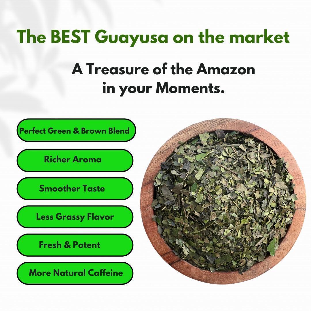 Guayusa Tea   32oz (2LB)  Organic Loose Leaf Tea  Traditional Guayusa Loose Leaf  66mg Caffeine   Antioxidants & L Theanine  Yerba Mate & Coffee Alternative