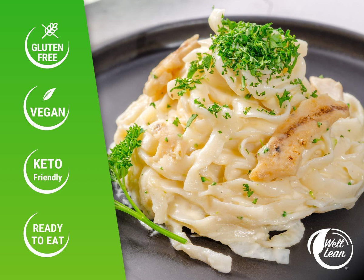 Organic Fettuccine Premium Shirataki Konjac Pasta USDA Organic 100% Plant Based Keto Friendly Zero Net Carb Non GMO Ready to Eat Low Calorie Gluten Free Vegan Diet 6 Pack
