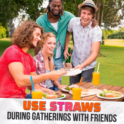 Large Pack of 300 Boba Straws Individually Wrapped – Thick Smoothie Straws Disposable for Milkshakes Bubble Tea Ice Lattes & Lemonade Bar Supplies – (0.4  Wide 9.25  Tall) 8 Colors Smooth Edges