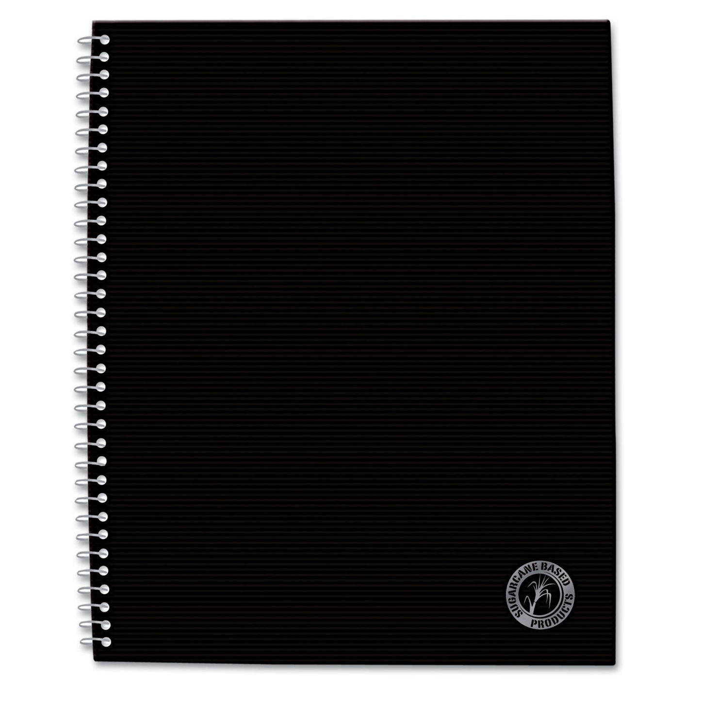 Universal Deluxe Sugarcane Based Notebooks, 1 Subject, Medium/College Rule, Black Cover, 11 x 8.5, 100 Sheets