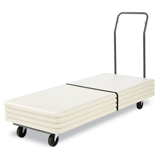 Alera Chair/Table Cart, Metal, 600 lb Capacity, 20.86" x 50.78" to 72.04" x 43.3", Black
