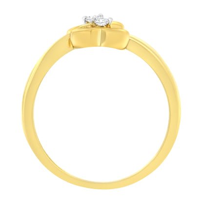 14KT Yellow Gold 1/20 ctw. Dual Heart Diamond Ring (K-L, I1-I2) - Size 7